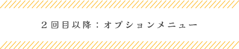 ２回目以降：オプションメニュー